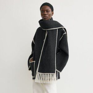 NWOT Toteme Embroidered scarf jacket dark grey mélange